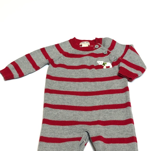 Red & Gray Striped Bodysuit Size 0-3 Month - Picture 2 of 7